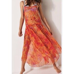 Free People Women's Intimately NWT Floral Midi Slip XL